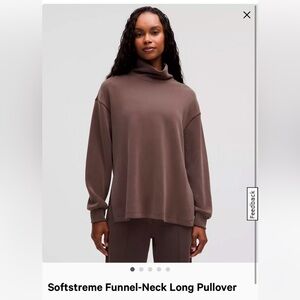 lululemon athletica Softstreme Funnel-Neck Long Pullover in Brown